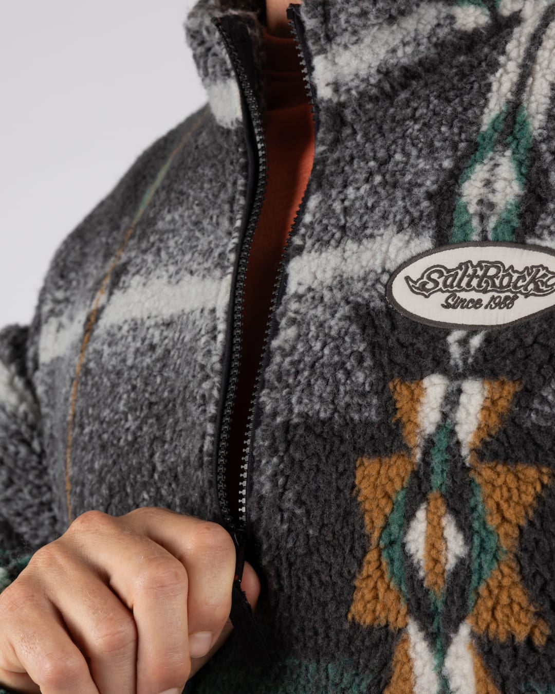 Aztec Sunset Mens 1/4 Neck Fleece in Multi