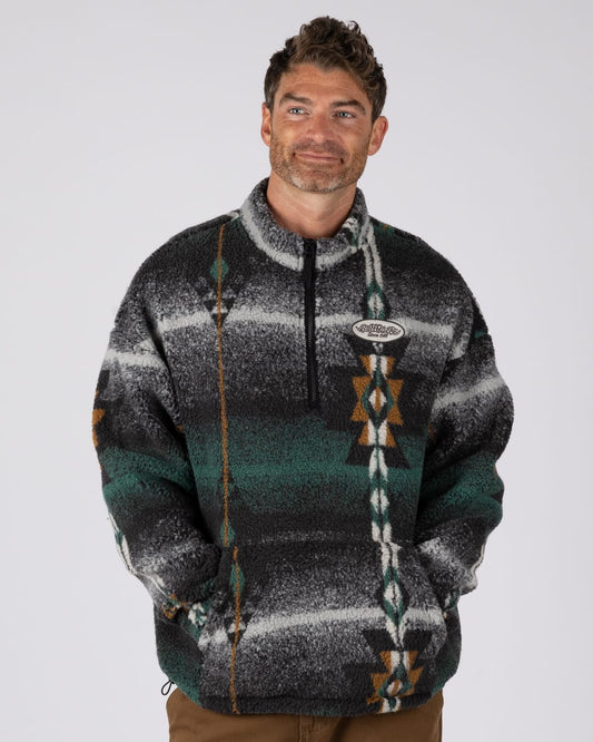 Aztec Sunset Mens 1/4 Neck Fleece in Multi