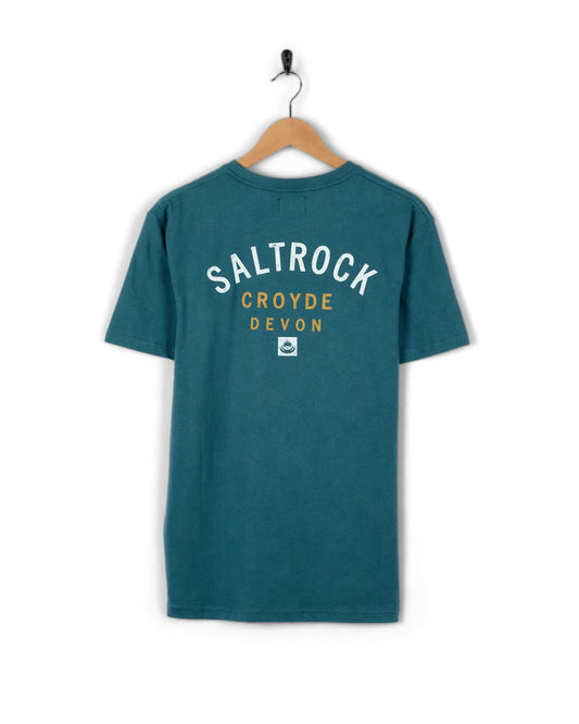 Croyde Location Mens T-Shirt in Teal