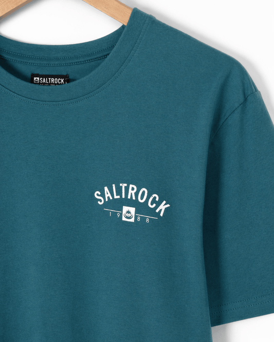 Croyde Location Mens T-Shirt in Teal