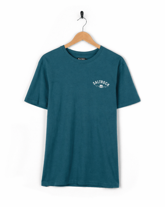 Croyde Location Mens T-Shirt in Teal