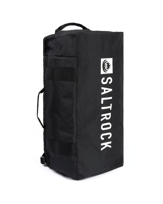 A black bag with the brand name Saltrock and product name Mission - Holdall - Black on it.
