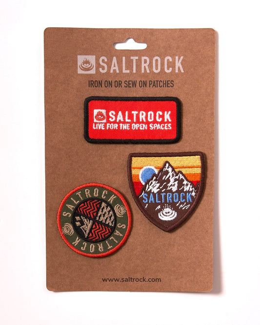Add a pop of style to your favorite jacket or backpack with Saltrock's Mountain Patches - 3 Pack - Multi. Sew them on and live the dream with Saltrock's stylish boost.