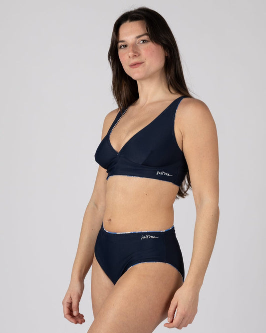 Island Tiles Womens Reversible Bikini Bottoms in Bright Blue
