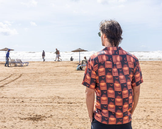Equinox - Mens Revere Shirt - Grey/Coral