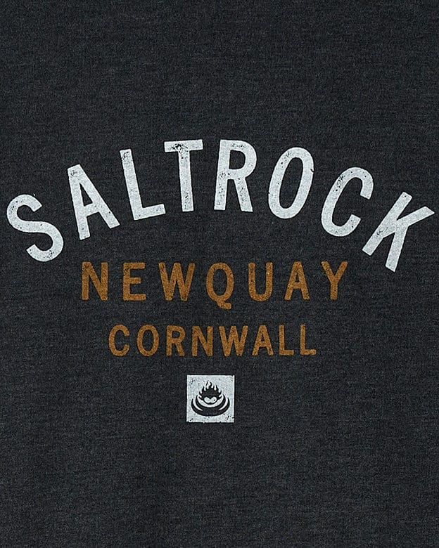 Saltrock New Zealand Cornwall Location Zip Hoodie - Newquay - Dark Grey.