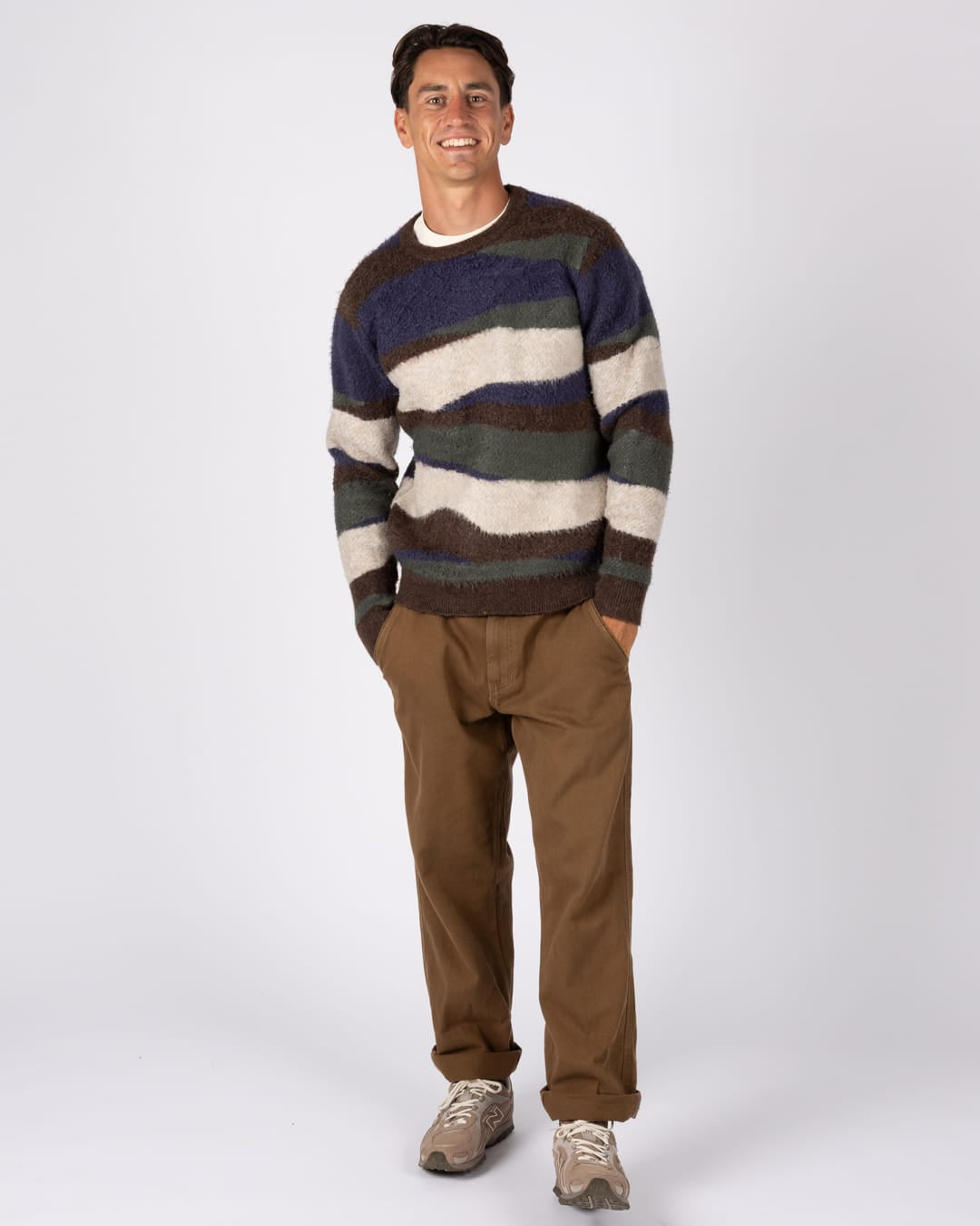 Landscape Mens Knitted Jumper in Blue