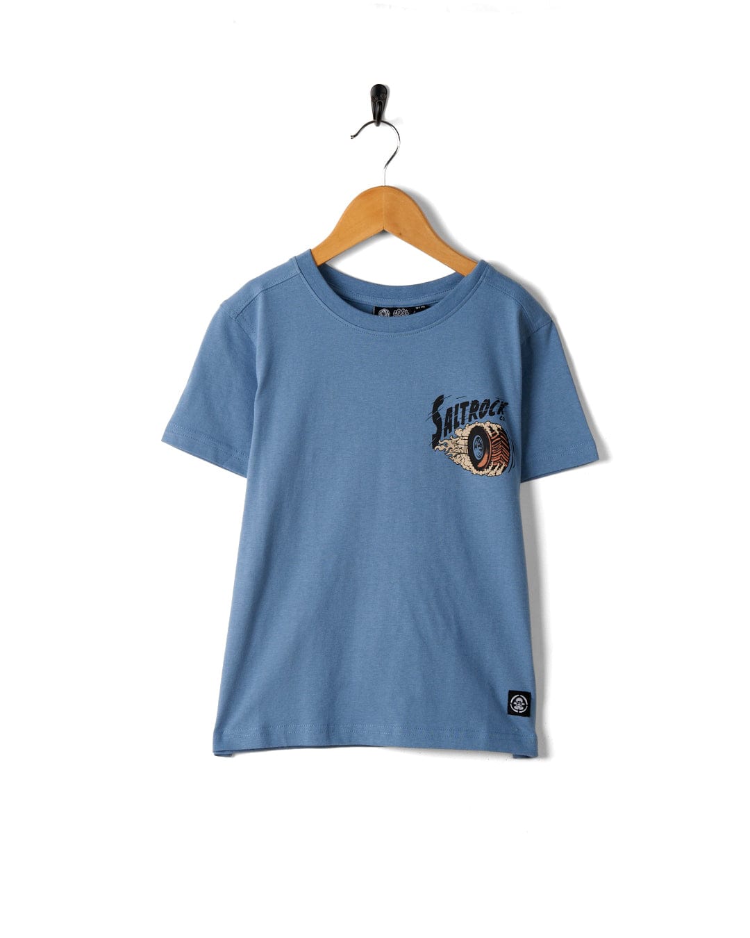 A blue Saltrock t-shirt with an image of an elephant on it.