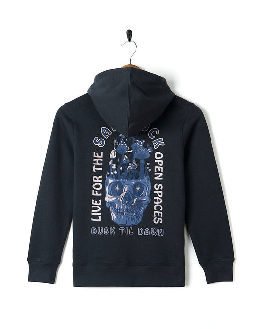 A No Shroom - Pop Hoodie - Black with a skull on it from Saltrock.