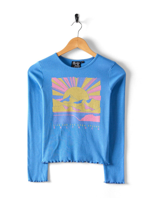 Open Spaces - Kids Long Sleeve T-Shirt - Blue