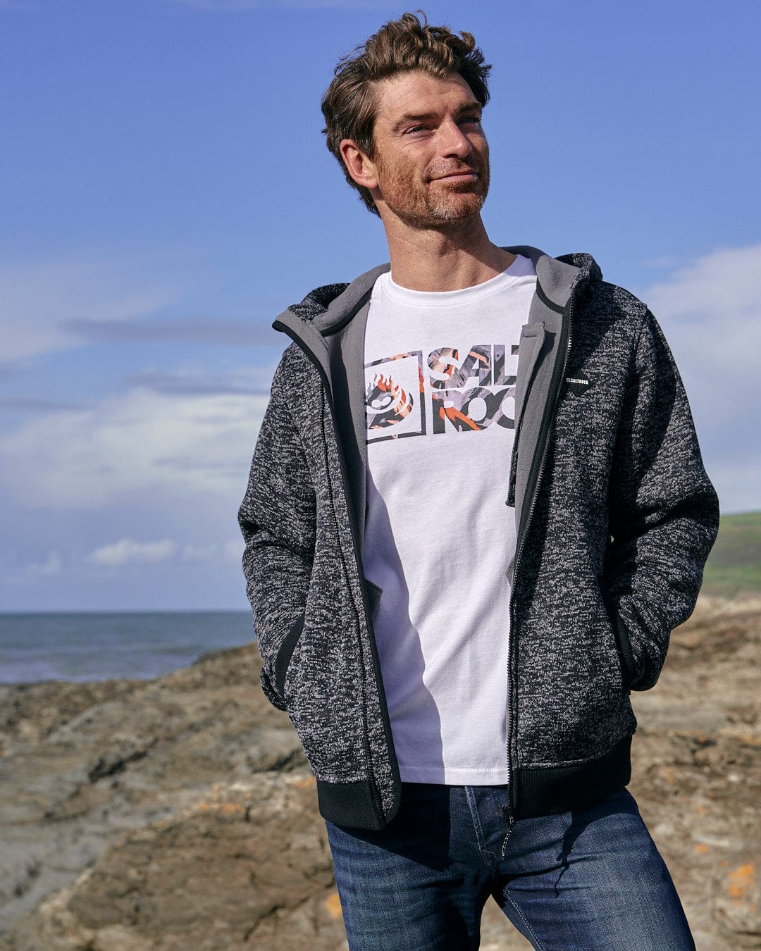 Beach zip shop up hoodie