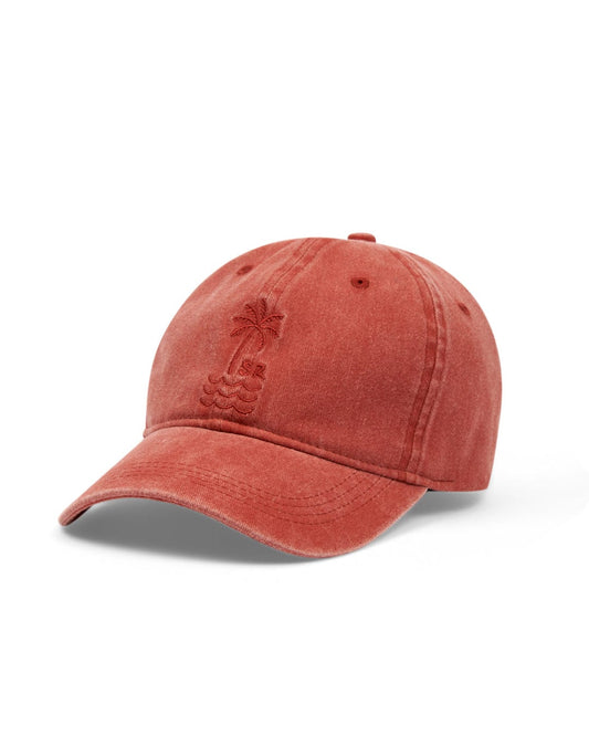 Saltrock's Palm Cap - Burnt Orange featuring an embroidered palm tree design on a white background.