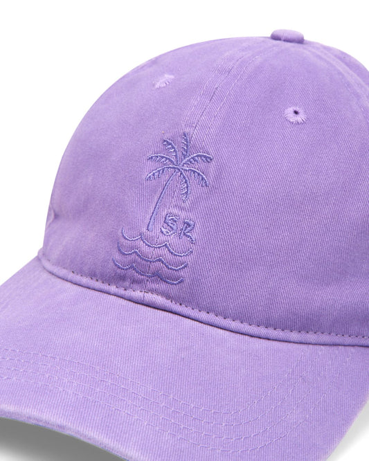 Saltrock Purple Palm Cap with embroidered palm print and wave design.