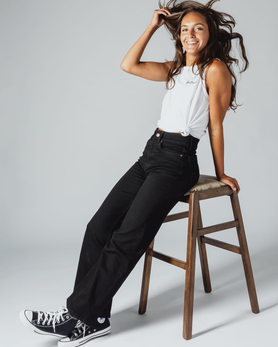 Indie Womens High Rise Wide Leg Jean In Black