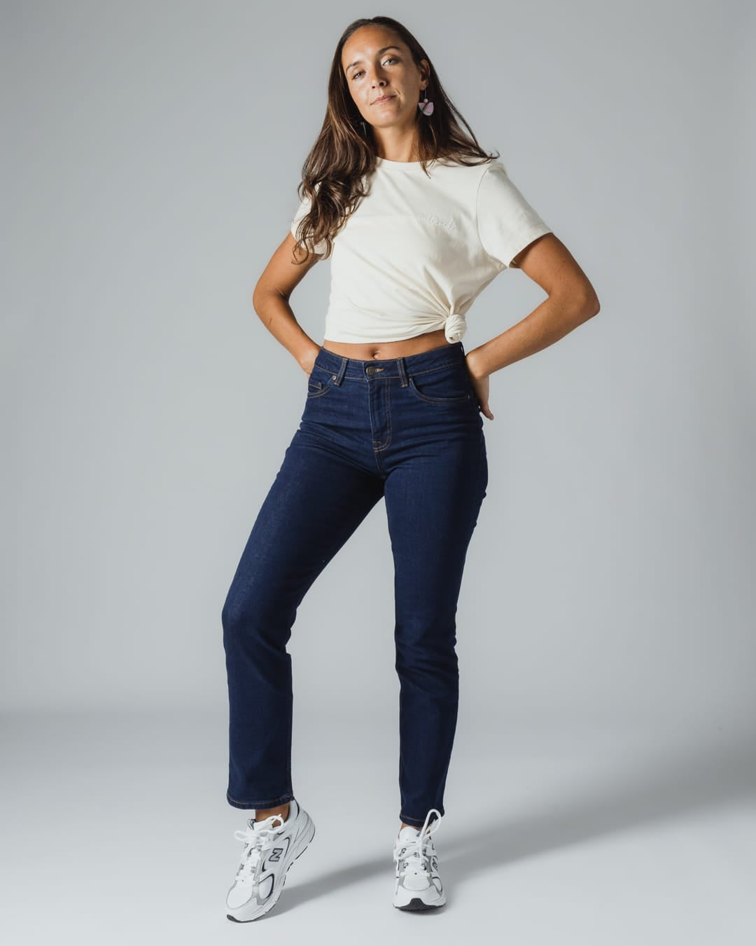 Iona Womens Straight Leg Jean In Dark Denim