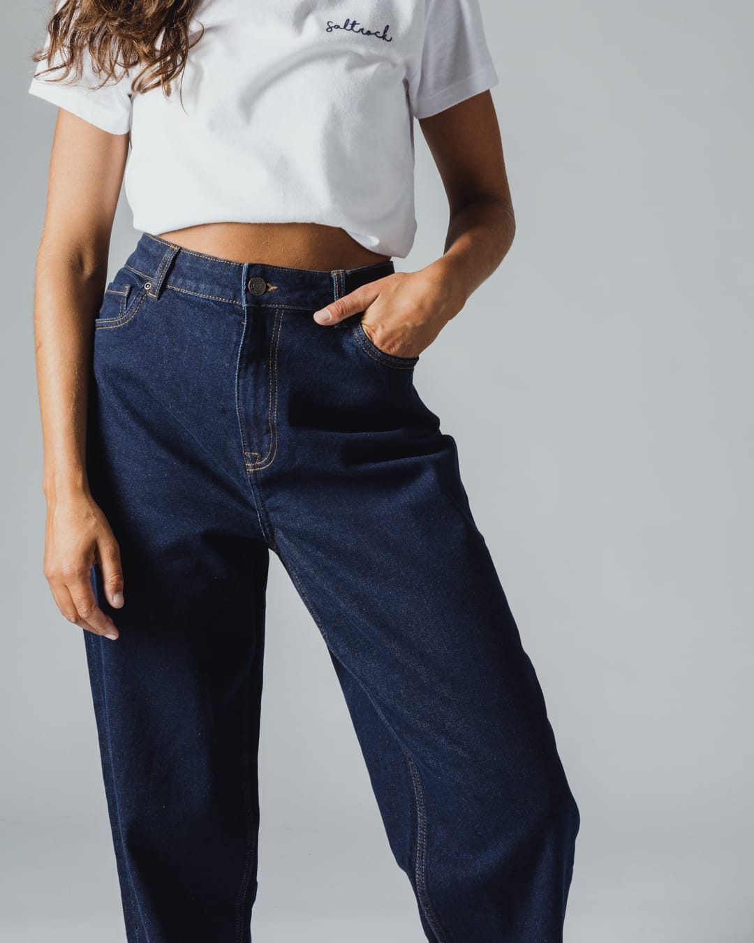 Isla Womens Mum Jean In Dark Denim
