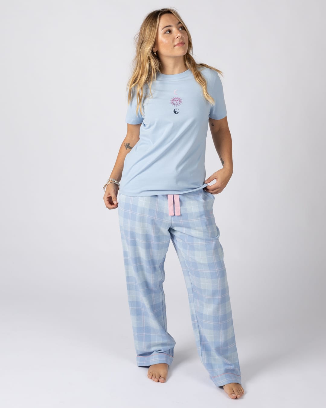 Grace Womens Pyjama Top in Blue