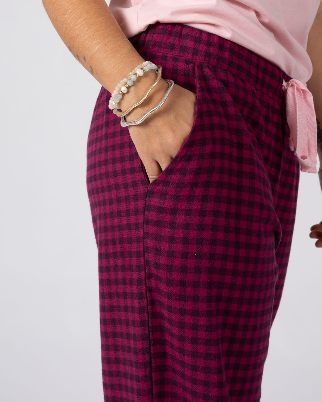 Blair Flannel Pyjama Bottoms in Pink