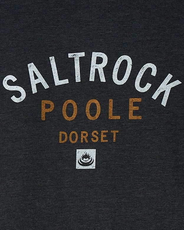 Saltrock Location Zip Hoodie - Poole - Dark Grey.