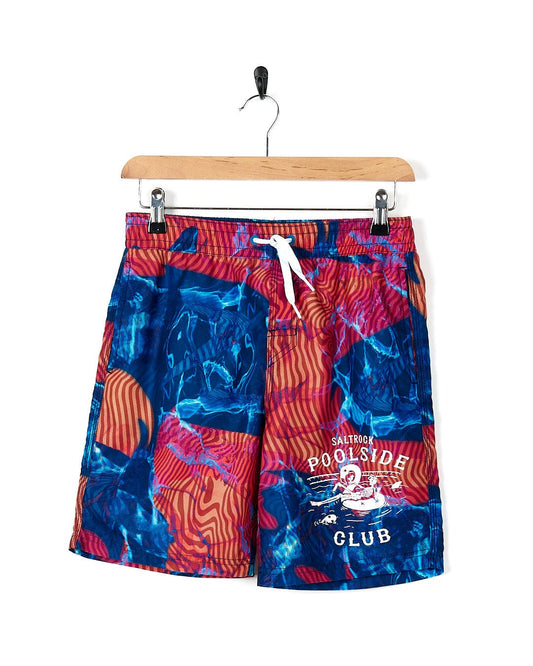 A Poolside - Kids All Over Print Swimshort - Multi swim short with the word club on it, by Saltrock.