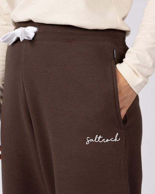 Essential Womens Joggers Wide Leg in Brown