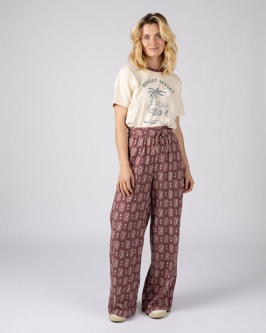 Eda - Womens Woven Trouser - Dark Pink