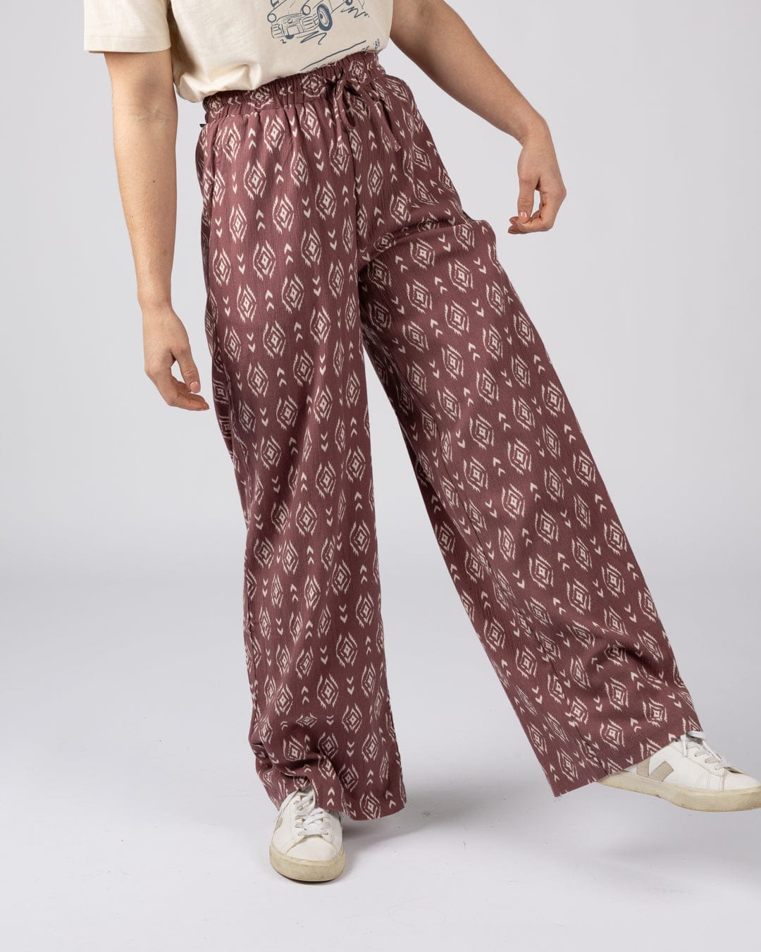 Eda - Womens Woven Trouser - Dark Pink