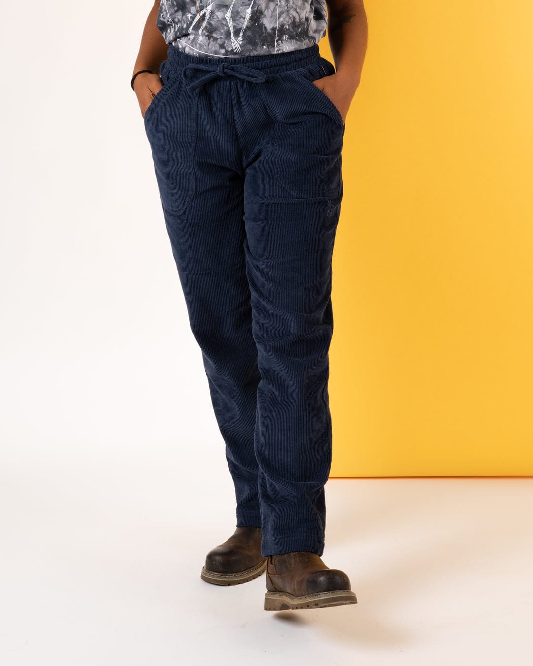 Alora - Womens Corduroy Trousers - Blue