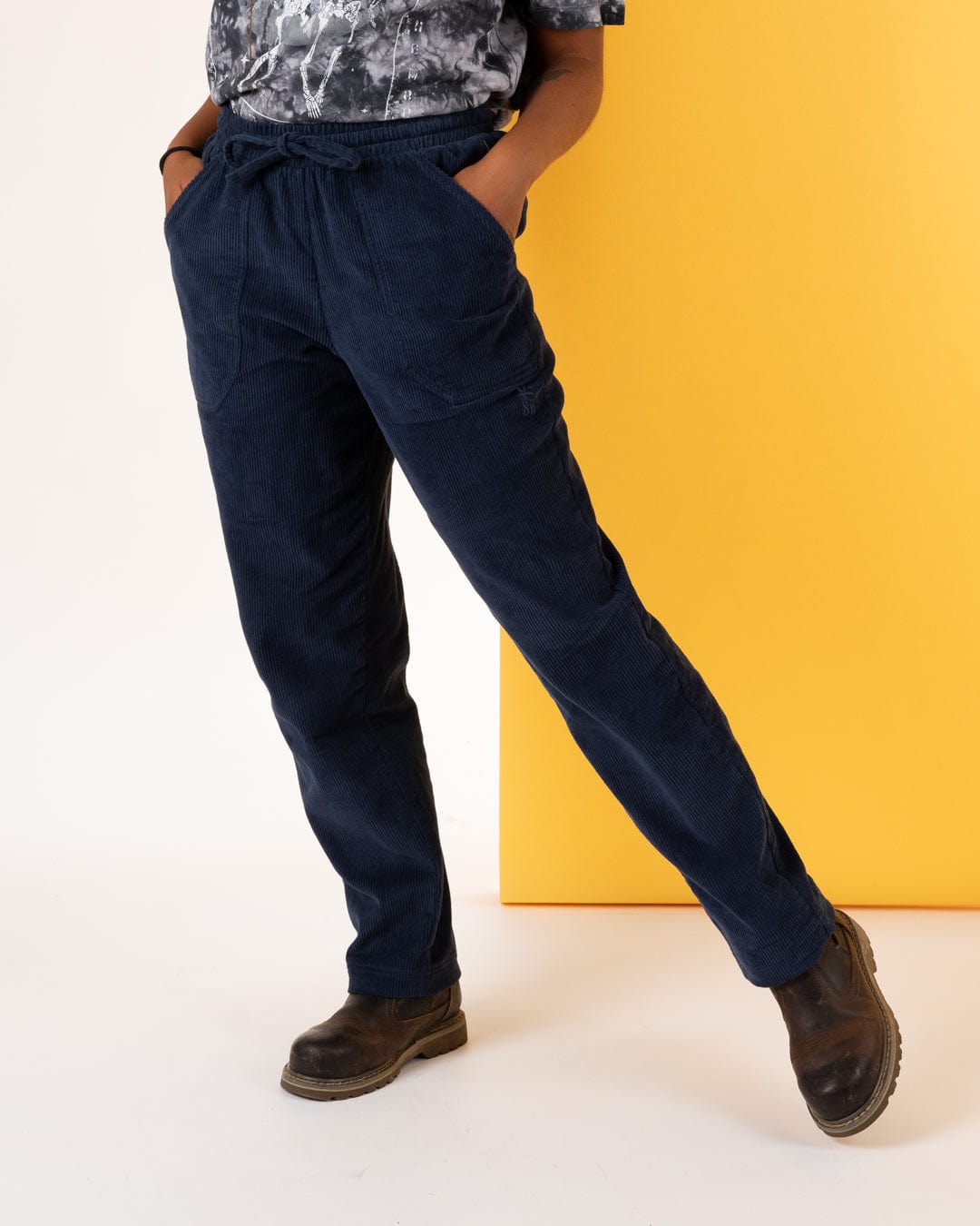 Alora - Womens Corduroy Trousers - Blue