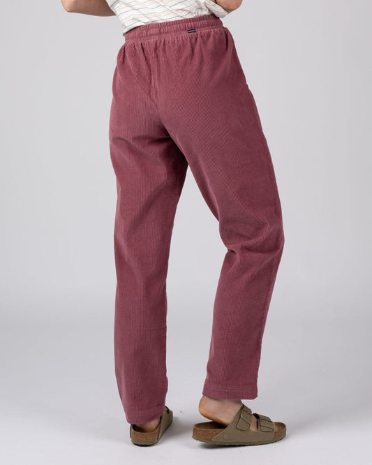 Alora - Womens Corduroy Trouser - Dark Pink