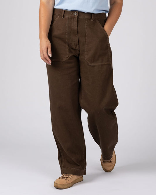 Enya Womens Trouser In Dark Brown