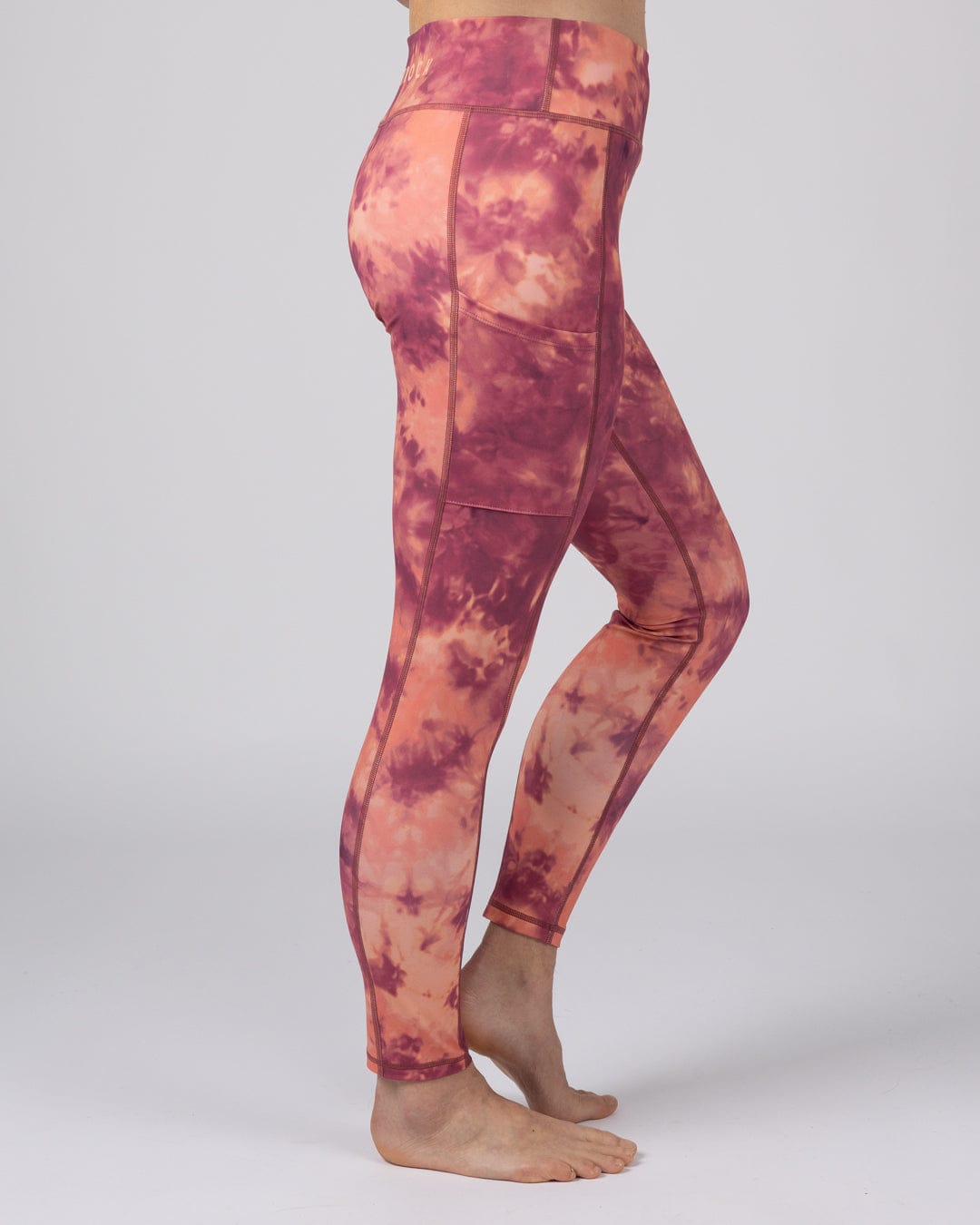 Chakra - Womens Tie Dye Leggings - Dark Pink