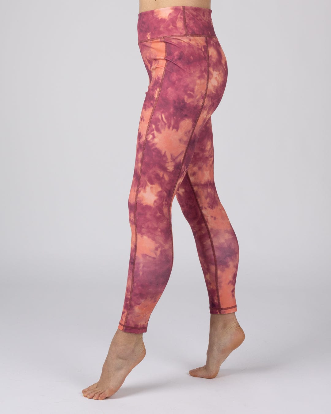 Chakra - Womens Tie Dye Leggings - Dark Pink