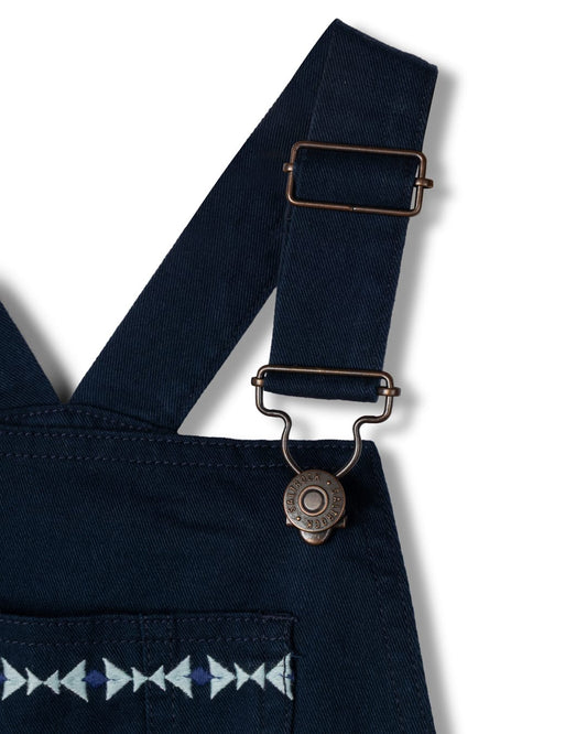 Willow Kids Embroidered Dungarees in Blue