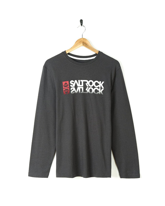 This Reflect - Mens Long Sleeve T-Shirt - Grey features the word "strock" and is made of a comfortable cotton blend. It showcases Saltrock branding.