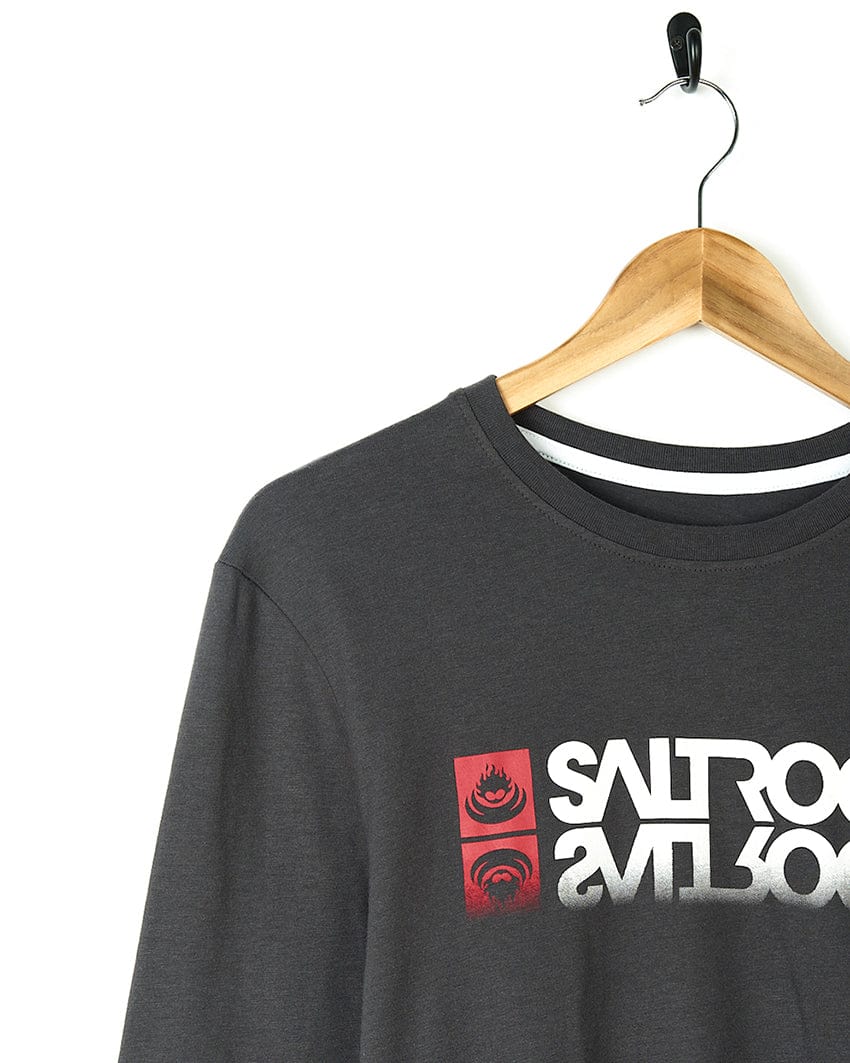 A Reflect - Mens Long Sleeve T-Shirt - Grey featuring the Saltrock branding.