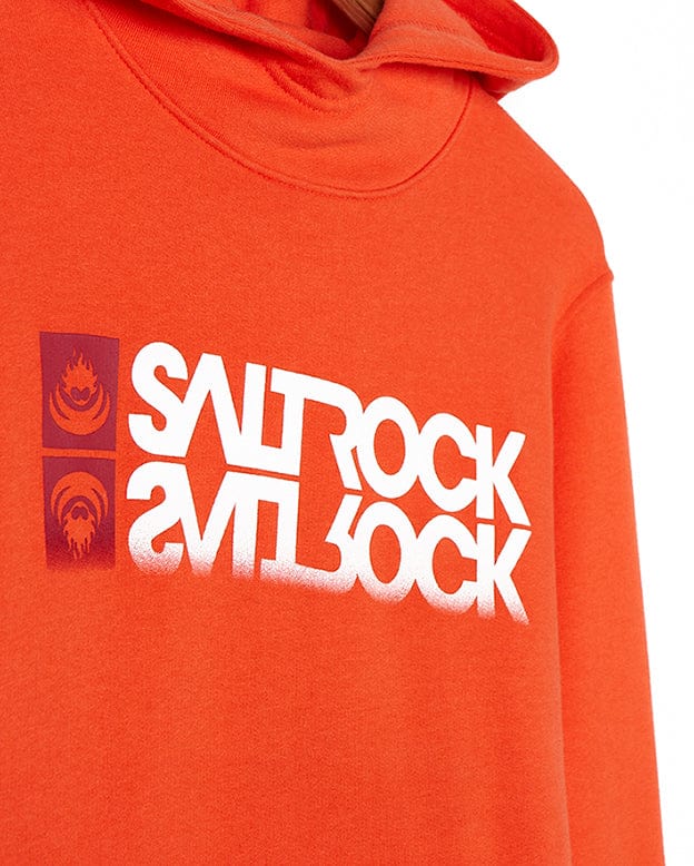 Reflect - Mens Pop Hoodie in orange, featuring Saltrock branding.