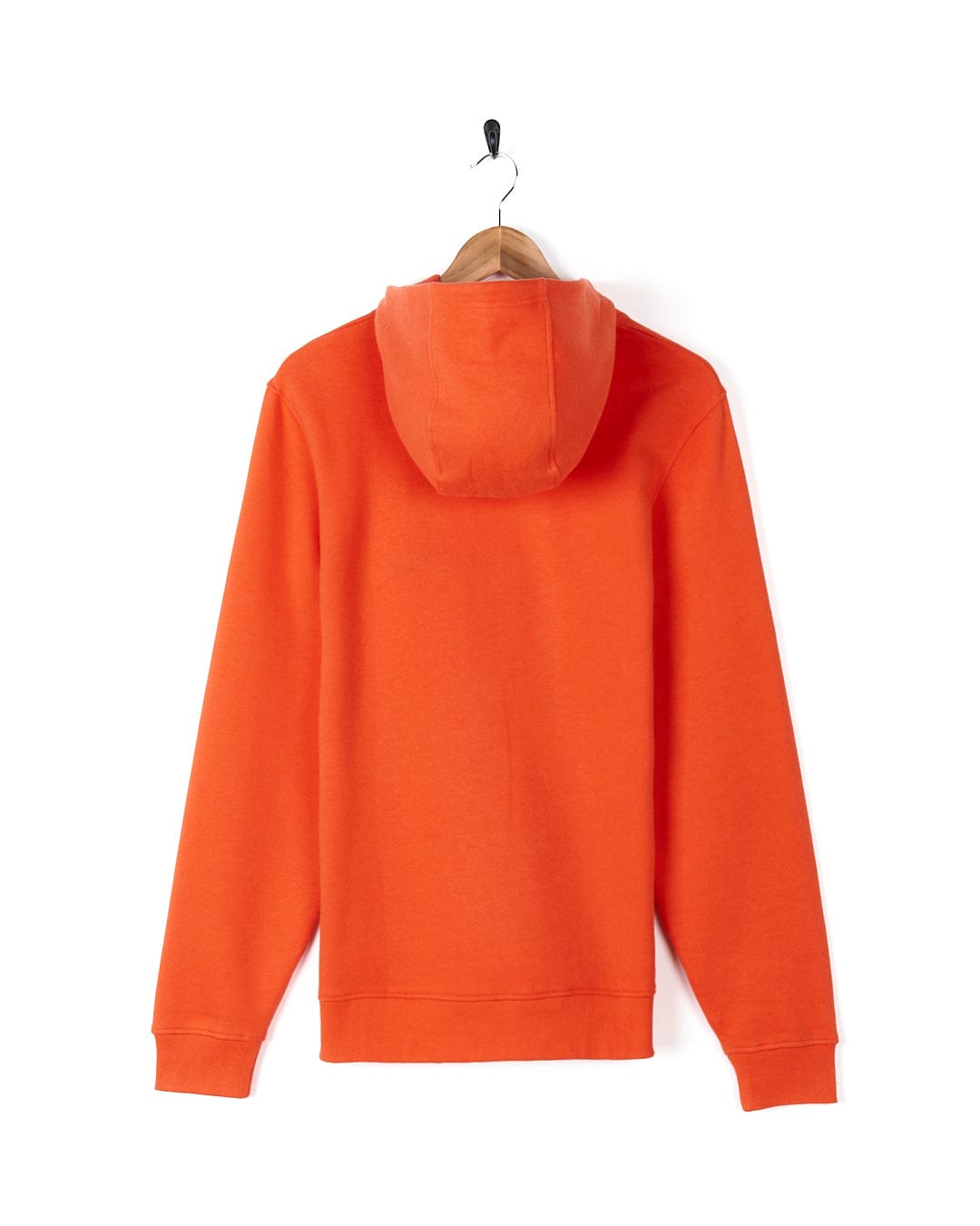 A Saltrock branded Reflect - Mens Pop Hoodie - Orange made of a soft cotton blend, hanging on a hanger.
