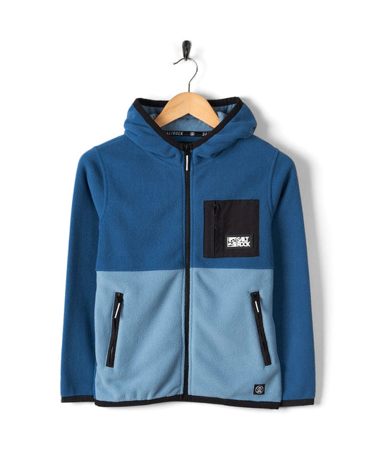 A Saltrock Re-Issue - Kids Fleece - Blue hoodie with a hood.