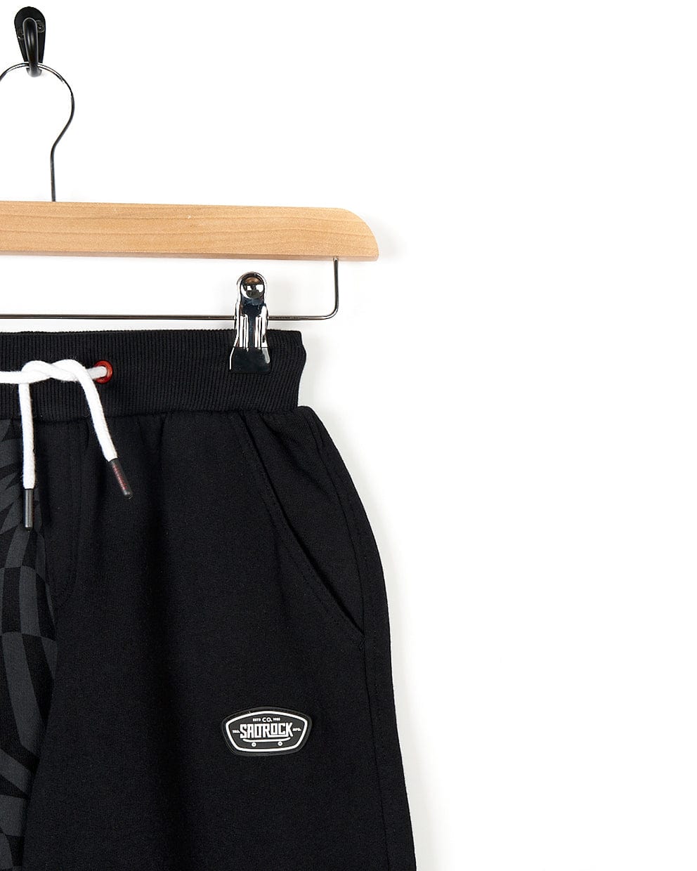 Stylish black Saltrock Rip It - Kids Jogging Bottom sweat shorts, offering both comfort and style.