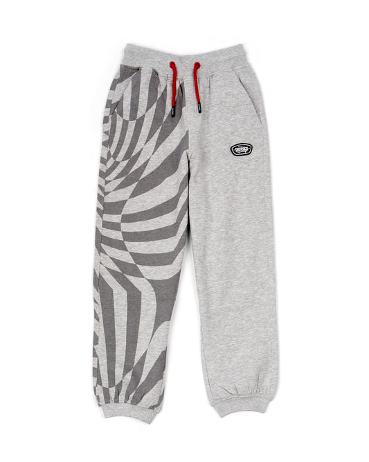 A grey Saltrock Rip It - Kids Jogging Bottom with a geometric print.