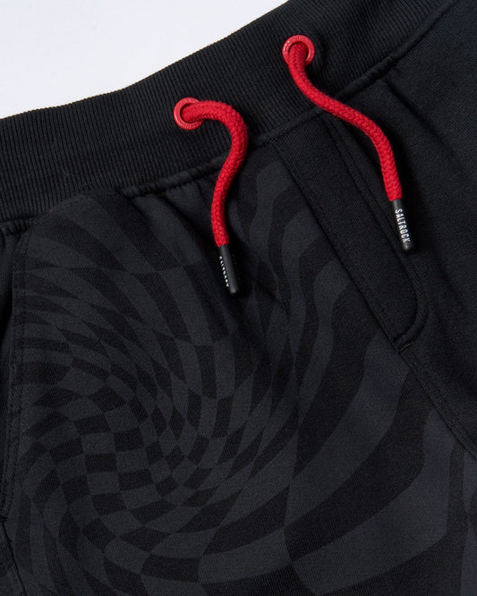 Black and red Rip It - Kids Sweatshorts with a geometric print by Saltrock.