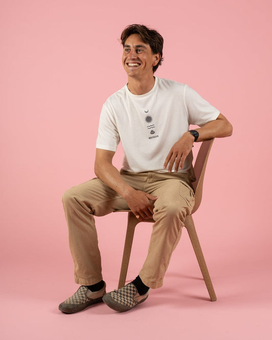 Rebalance Icon Hybrid - Mens UPF 50+ T-Shirt - Cream