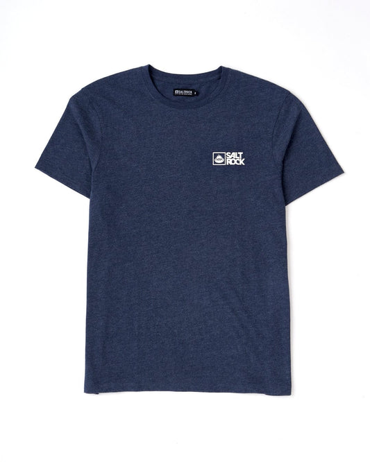 A navy blue Saltrock Original t-shirt with a small Saltrock branding logo on the left chest area, displayed on a white background.