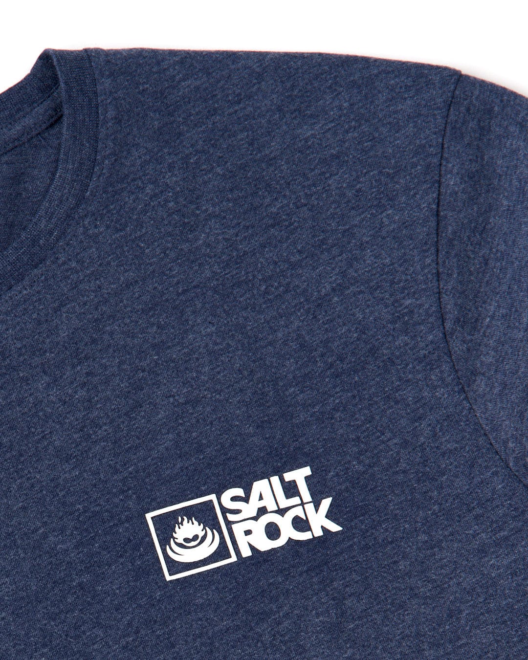 Navy blue marl Saltrock Original t-shirt with a printed logo on the left chest area.