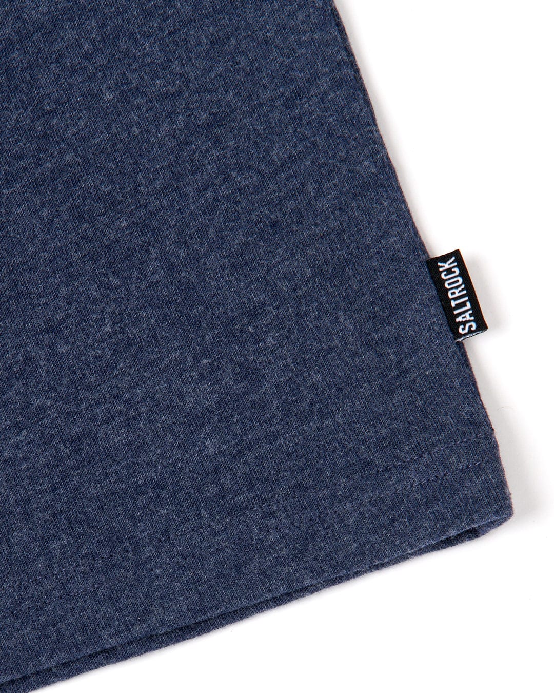 Close-up of a Saltrock Original - Mens Short Sleeve T-Shirt - Blue Marl with a Saltrock branding label.