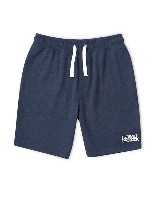 A Saltrock Original navy short crafted from jersey material, sporting a white logo on it.
