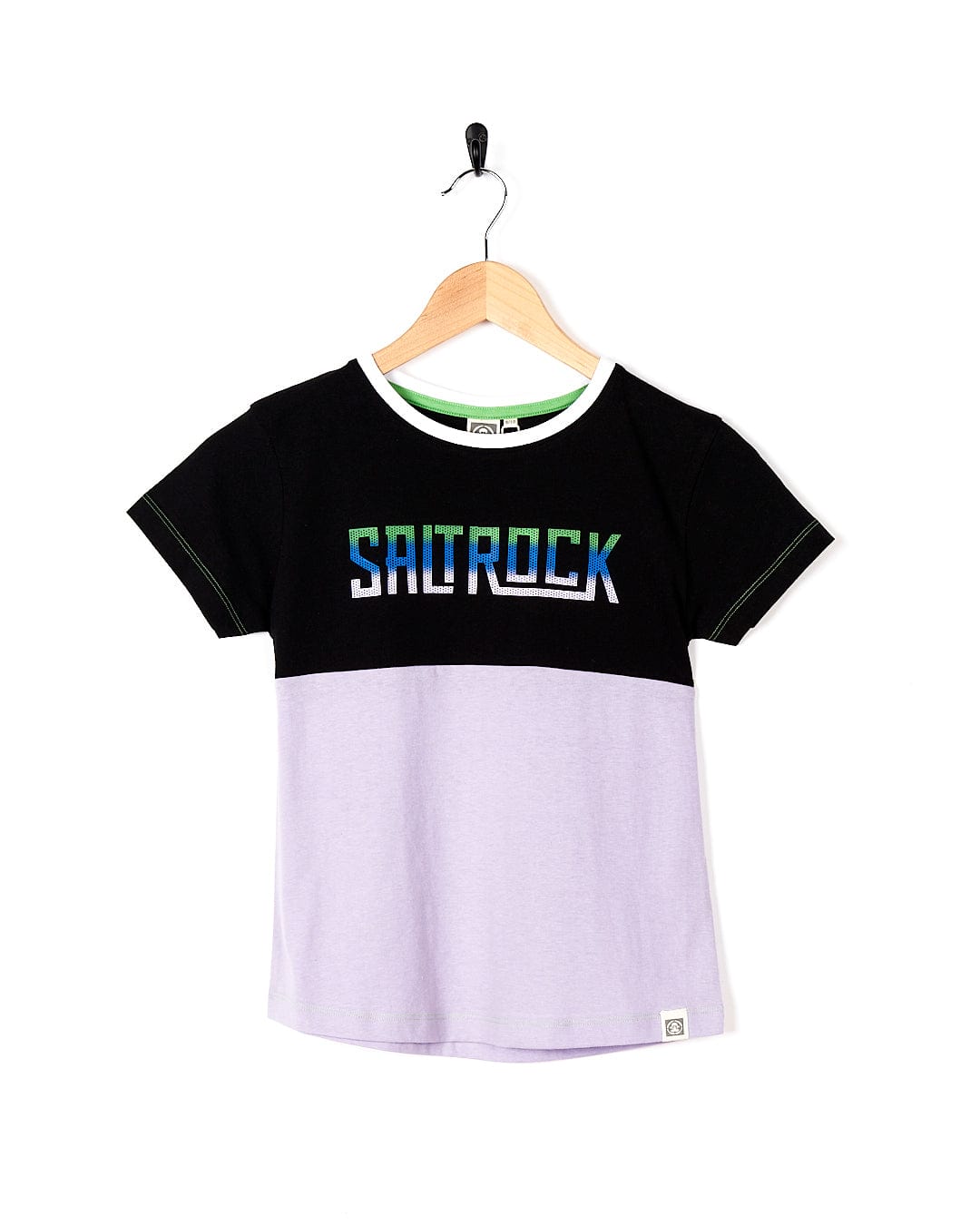 A Samarria Tex - Kids Short Sleeve T-Shirt - Light Purple from Saltrock with the word sarock on it.