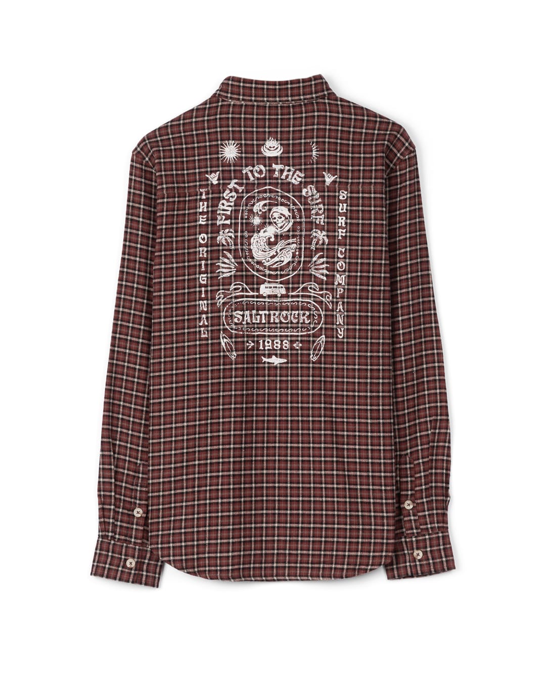 Cult Mens Check Shirt in Burgundy