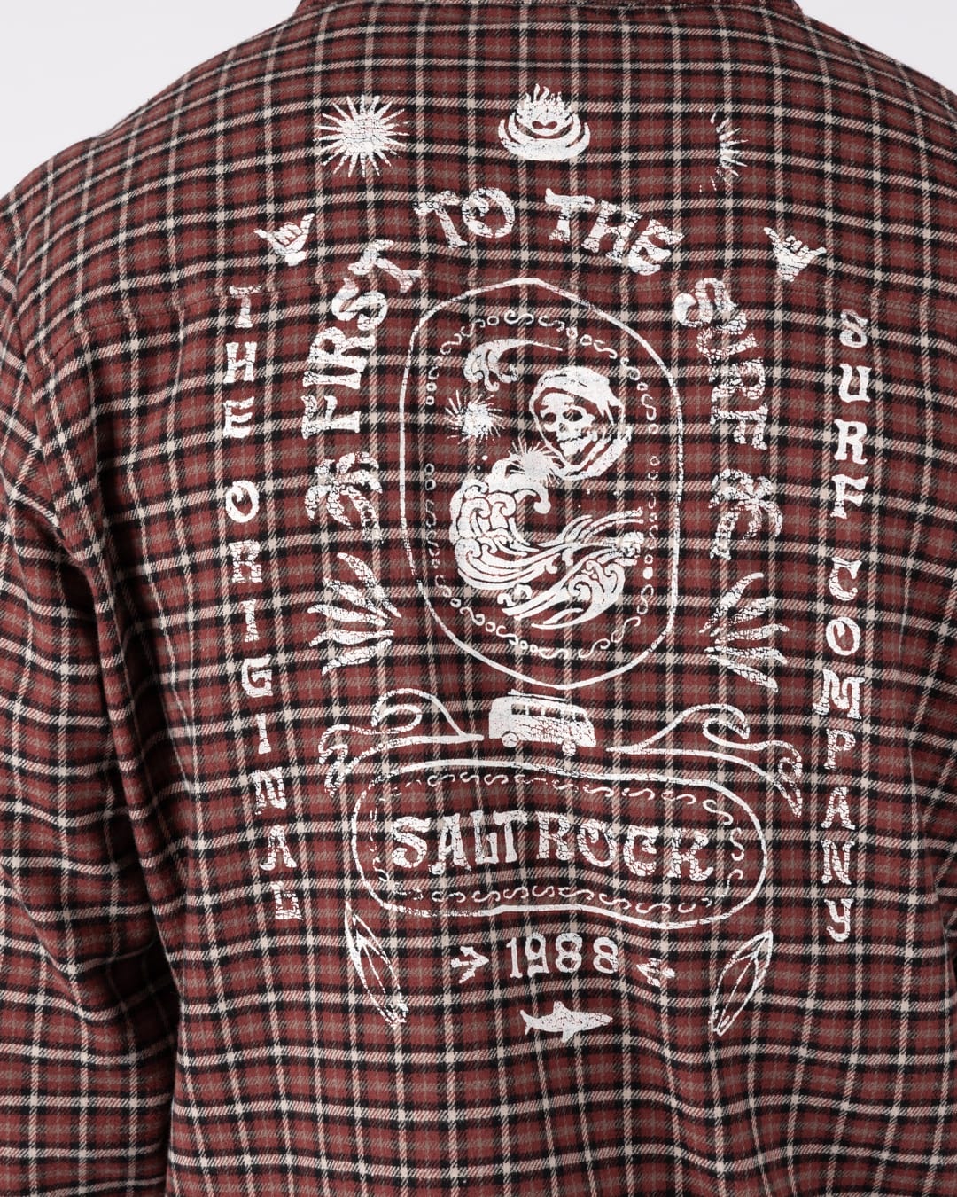 Cult Mens Check Shirt in Burgundy